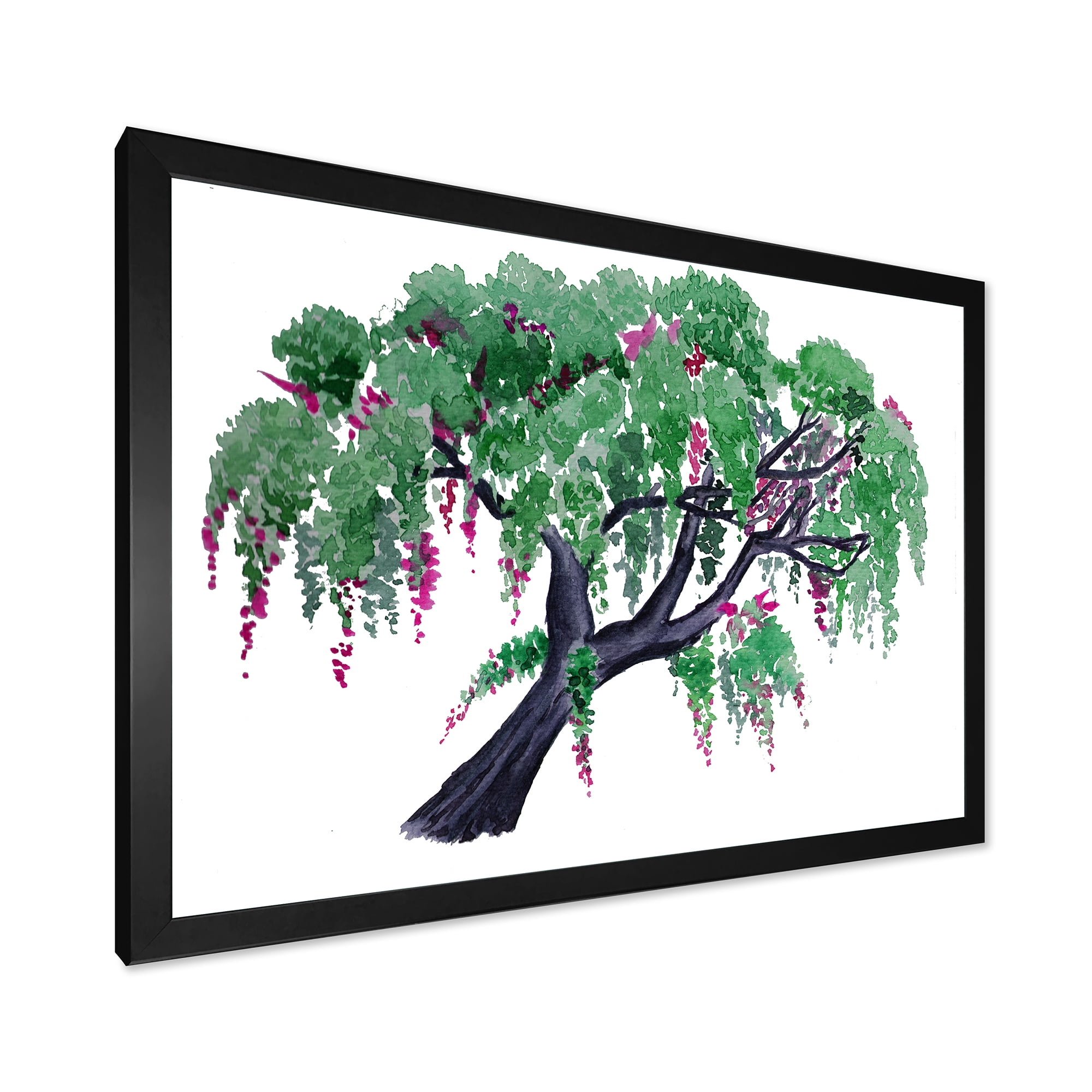 Designart 'A Lonely Tree of Wisteria' Traditional Framed Art Print