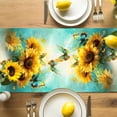 thumbnail image 4 of Burlap Table Runner 90 Inches Long, Abstract Sunflower Butterfly Non-Slip Kitchen Table Runners for Dining Room Everyday Use Party Table Decorations Watercolor Pastoral Floral, 4 of 9