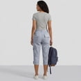 thumbnail image 7 of Dwellite Capri Pants for Women Casual Summer Spring Stretch Straight Leg Cargo Capris with Pockets Cropped Trouser Light Blue S, 7 of 7