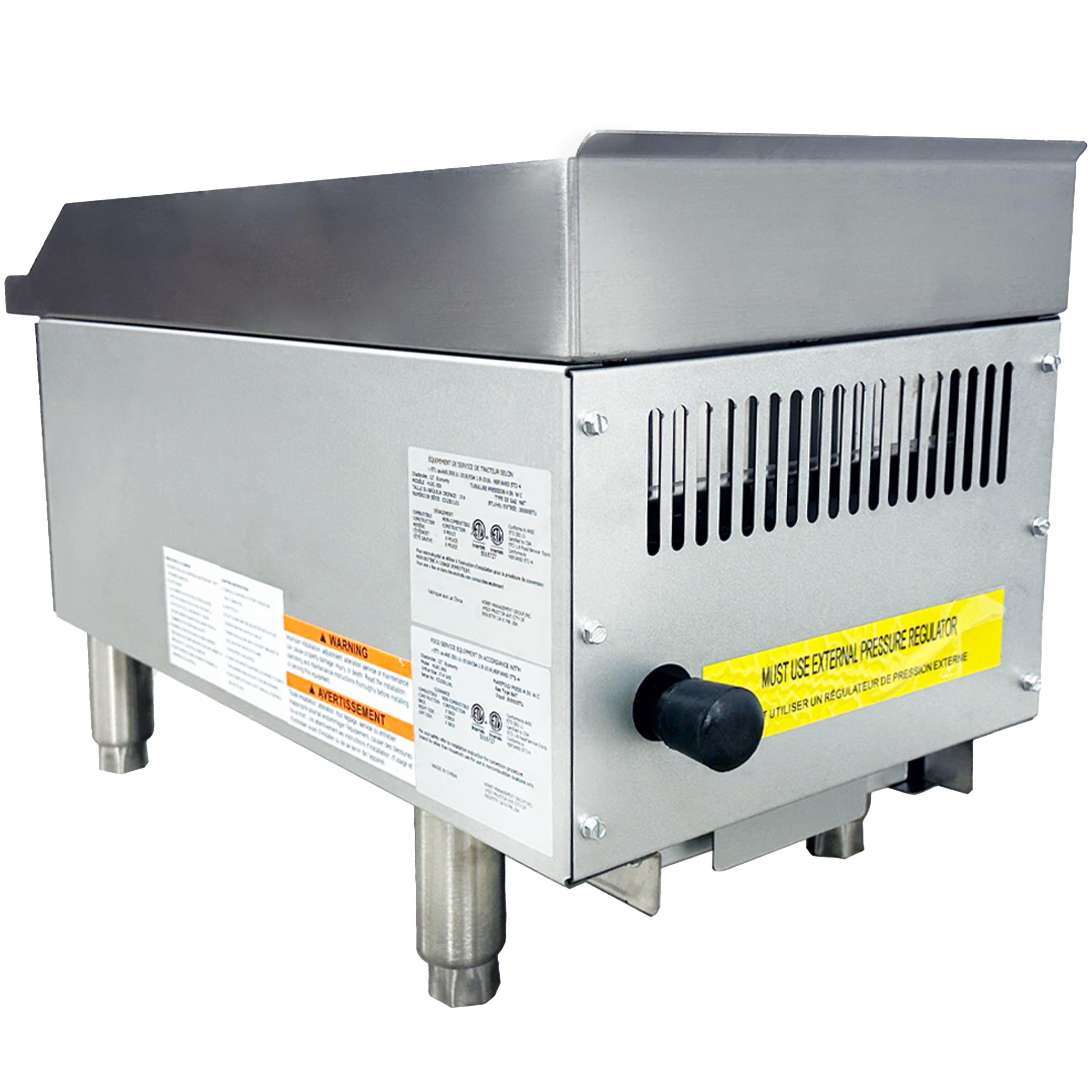 12" Economy Gas Charbroiler, 30,000 BTU, Stainless Steel Commercial Countertop Grill, NSF