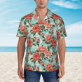 thumbnail image 4 of Lsque Rose Flowers pattern Hawaiian Shirt for Men, Unisex Summer Beach Casual Short Sleeve Button Down Shirts-Small, 4 of 9
