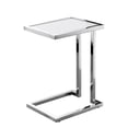 thumbnail image 2 of Posh Living Luane Modern C-Shape Stainless Steel End Table in White/Chrome, 2 of 10