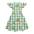 thumbnail image 4 of yuCgh Flutter Sleeve Princess Easter Dress for Girls, A-Line Summer T-Shirt Dress, Soft & Playful Casual Easter Dress for Kids,Green 120, 4 of 4