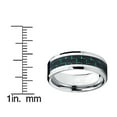 thumbnail image 4 of 9MM Men's Tungsten Carbide Ring with Black & Green Carbon Fiber Inlay, 4 of 4