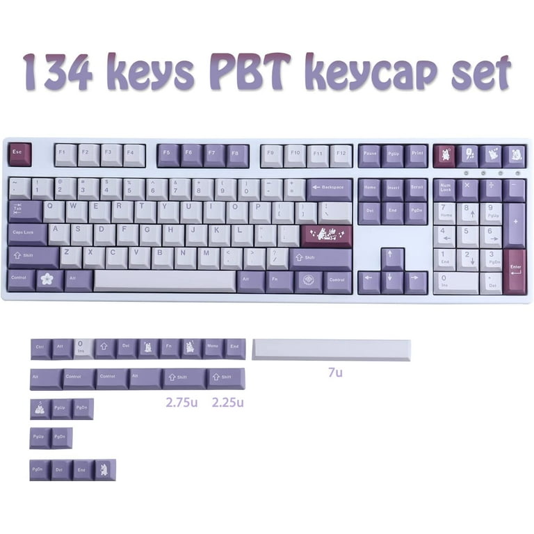 Keycaps PBT 145 Tasten ANSI&ISO Layout Keycaps Mit 7U Leertaste Dye-Sublimation Cherry Profile Keycaps Für Gateron Kailh Cherry MX Switches Mechanische Tastaturen