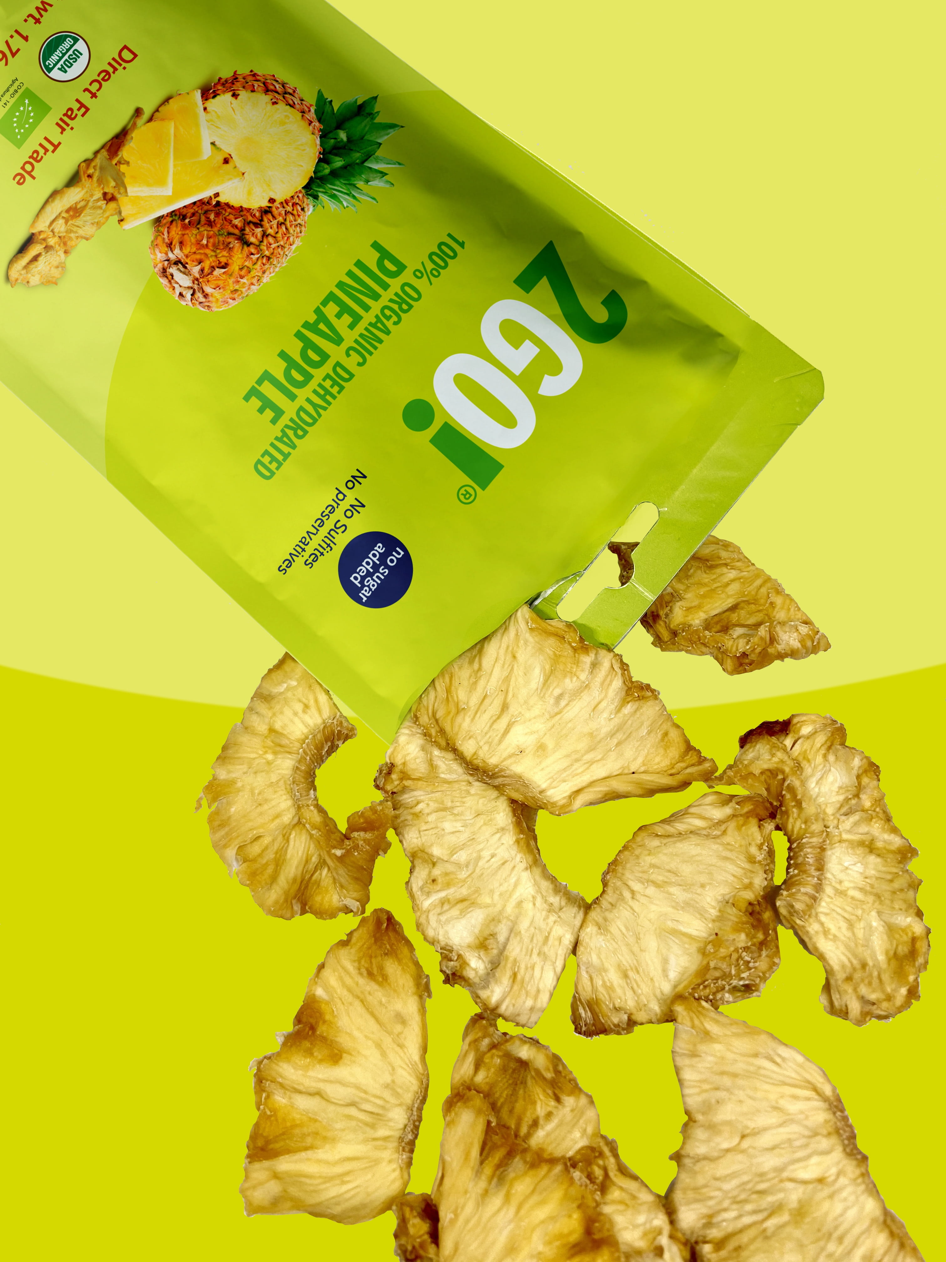 2GO!® Organic Dried Pineapple  1.76 oz - (4 pack)