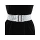 thumbnail image 4 of Cinturones anchos elásticos para mujeres INSPIRE CHIC con hebillas entrelazadas y decoración de lentejuelas brillantes para vestidos en plata, 4 of 6