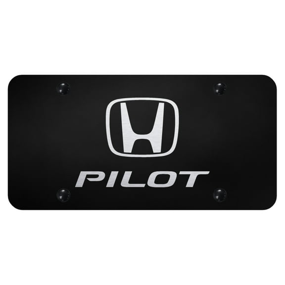 Honda Pilot Laser Etched Logo License Plate (Black)
