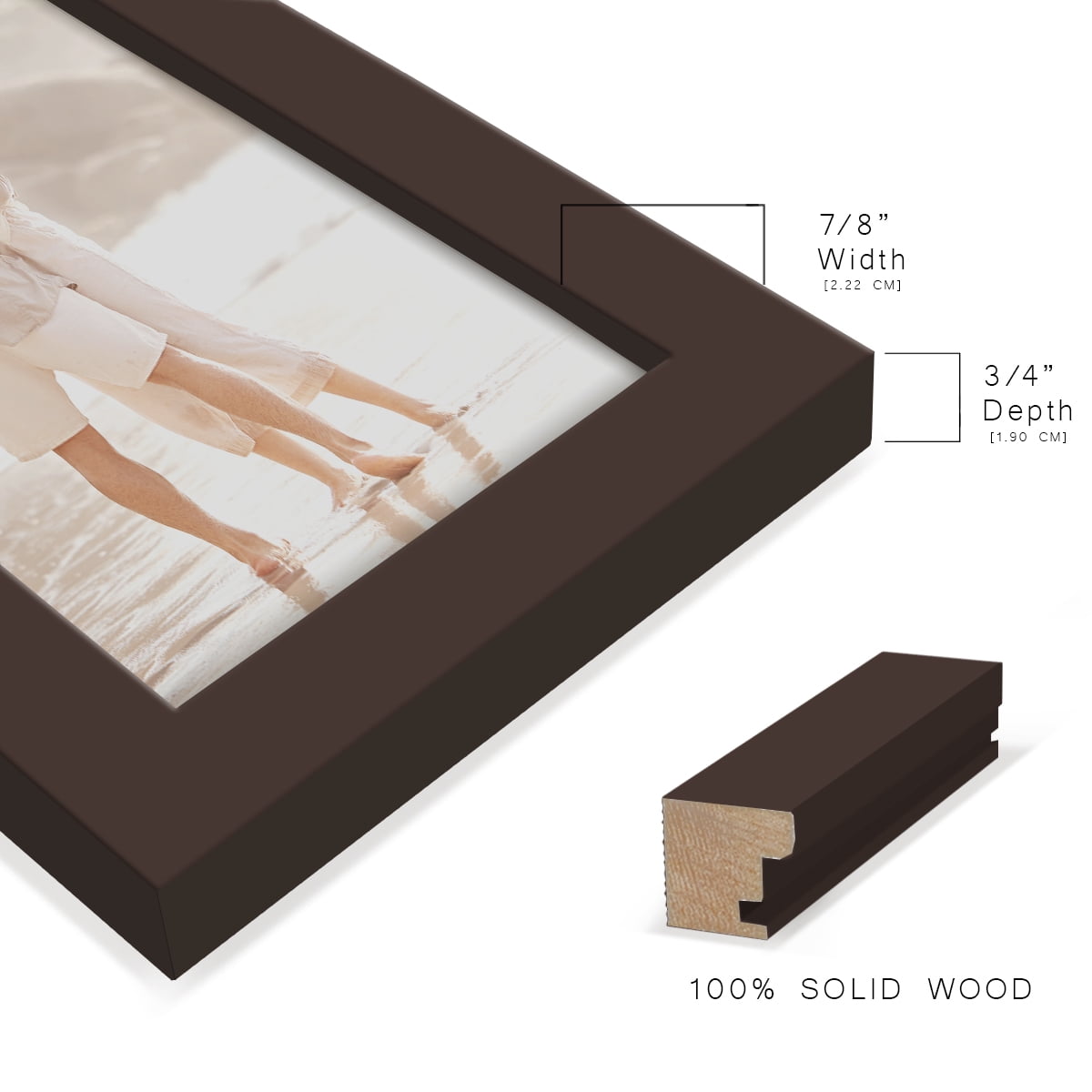 Wexford Home Modern 3.5" x 5" Brown Picture Frame (Set of 6)