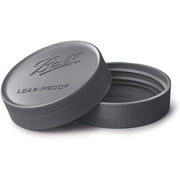 Jarden Ball(r) Wide Mouth Leak-proof Storage Lids 6/pkg-grey, Black