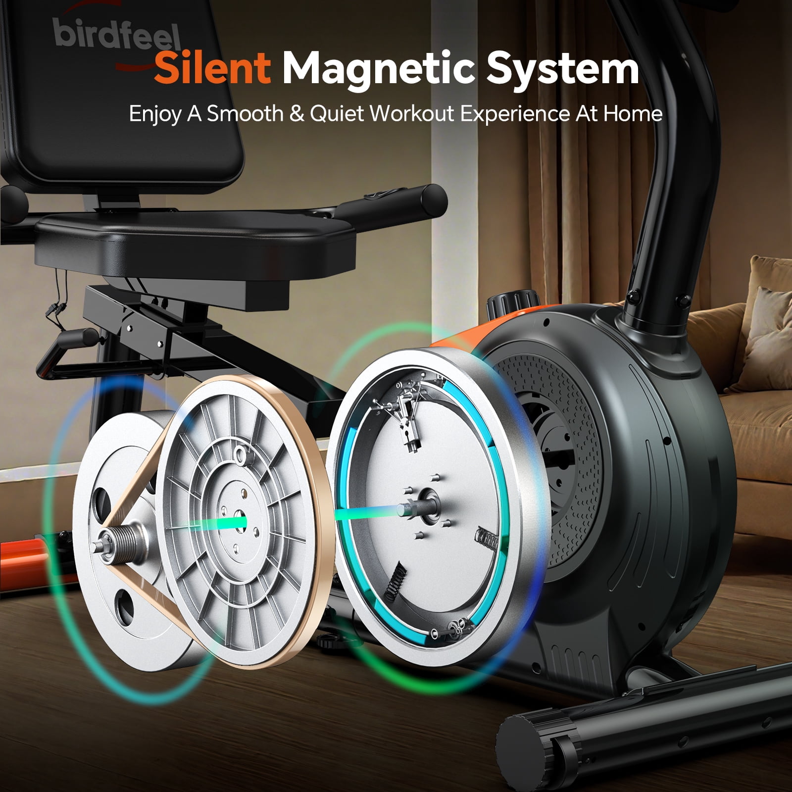 HASIMAN Recumbent Exercise Bicycles for Adults Seniors Sit Down Stationary Bicycle 16 Level Adjustable Magnetic Resistance Indoor Cycling Exercise Bike 350 lbs Capacity