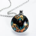 thumbnail image 2 of Bats Glass Design Circular Pendant Necklace, 2 of 5