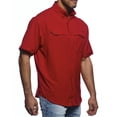 thumbnail image 2 of Pro Celebrity Men's Pro Fishing Outdoor Button-Down Shirt (Scarlet 4XL), 2 of 4