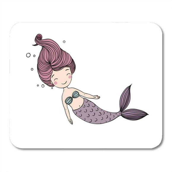 NUDECOR Beautiful Little Mermaid Siren Sea Theme Vector Illustration on a Mousepad Mouse Pad Mouse Mat 9x10 inch