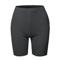 thumbnail image 2 of A2Y Women's Basic Solid Premium Cotton Mid Thigh High Rise Biker Bermuda Shorts Charcoal L, 2 of 5