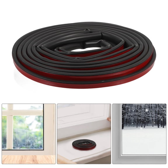 WHAMVOX White Door Frame Seal Sealing Strip 600.00X0.90X0.60CM Black