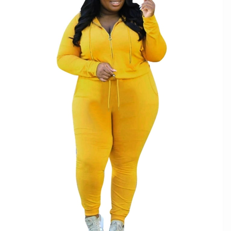 Women's Solid Color Sweatsuit Set, Hoodie and Pants Sport Suits