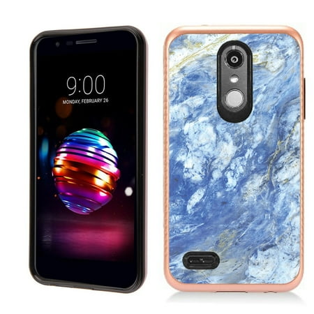 Gold Tone Tank Case (Dual Layer Case for LG Rebel 4 LTE / Risio 3 / Fortune 2 / Zone 4 / Phoenix 4 , OneToughShield ® Hybrid Shockproof Phone Case with Brushed Texture)