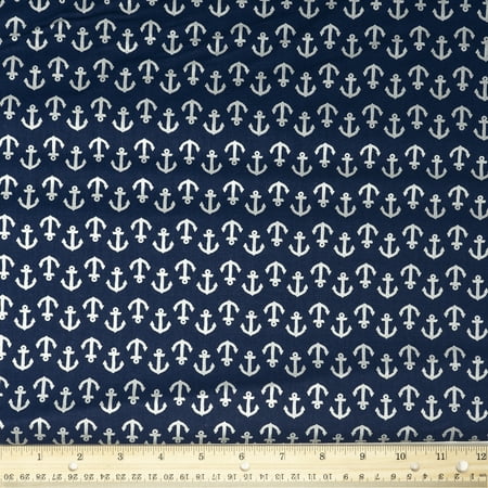 Waverly Inspirations Cotton 44" Anchor Ink Silver Color Sewing Fabric by the Yard