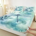 thumbnail image 3 of jejeloiu Cute Dragonfly Twin Sheet Sets,Blue Splatter Ink Bedding For Girls Teens 3 Pieces, 3 of 7