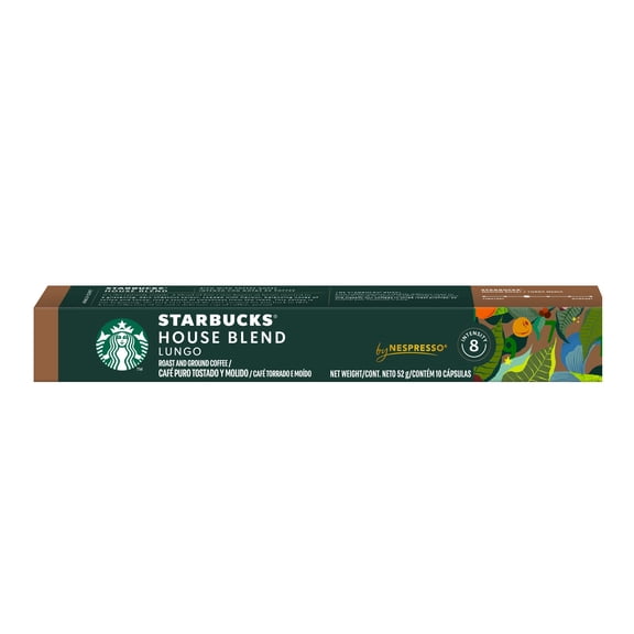 Café en Cápsulas Lungo, Starbucks by Nespresso House Blend, Caja con 10 Unidades