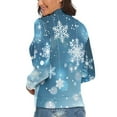 thumbnail image 3 of Elegant Christmas with Snowflake Women's Turtleneck Sweater Long Sleeve Ribbed Fitted Turtle Neck Casual Fall Winter Collection Top S, 3 of 4