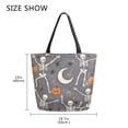 thumbnail image 5 of FORMRS Womens Canvas Tote Bag with Zipper Inner Pocket Shoulder Handbag, Gray Halloween Skeleton, 5 of 7