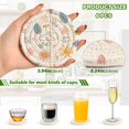 thumbnail image 2 of Yayeee 6 PCS Drink Coasters with Holder Set Woven Absorbent Round Tabletop Hot Pad, Cartoon Doodles, 2 of 7