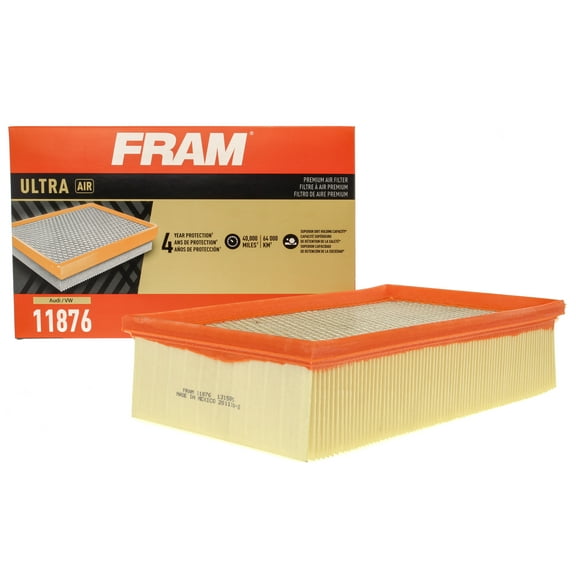 FRAM Ultra Air 11876, Premium Engine Air Filter for Select Audi and Volkswagen Vehicles Fits select: 2018-2023 VOLKSWAGEN TIGUAN, 2019-2023 AUDI Q3