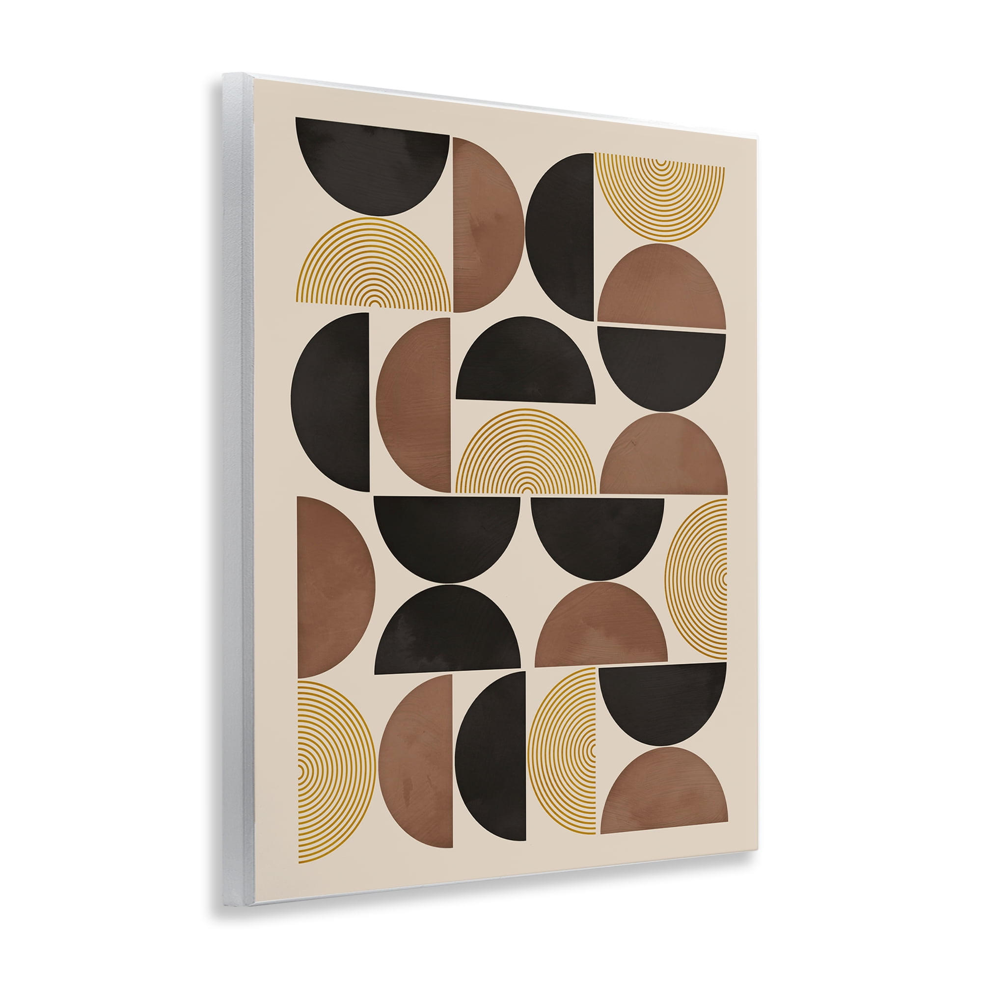 Stupell Industries Midcentury Neutral Geometric Abstract Painting Unframed Art Print Wall Art, 11 x 14