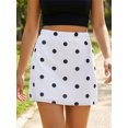 thumbnail image 6 of LMLYSoH Women Dot Print Mini Skirt Elastic Waist Short Bodycon Mesh Skirts for Daily Office Party, 6 of 9