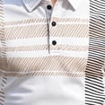 thumbnail image 4 of Men's 2 PC Set Geometric Print Quarter Button Shirt and Dress Pants Business Casual Summer Outfit Sets White S, 4 of 5