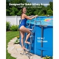 thumbnail image 2 of VEVOR Above Ground Pool Ladder, 4-Step Steel A-Frame Swimming Pool Stairs for 52 in High Wall, 300 lbs Capacity Entry/Exit Steps with Secure Non-Slip Sturdy Wide Step, Easy Setup Outdoor, Gray, 2 of 9
