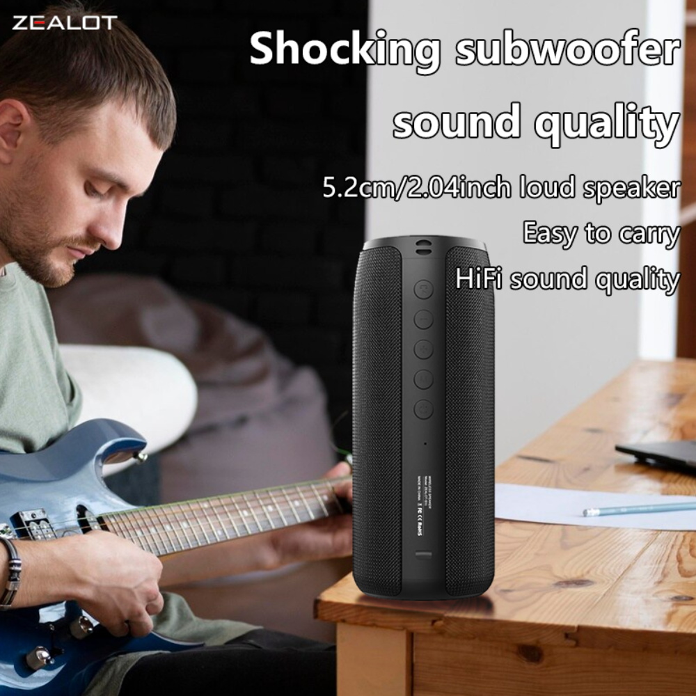 ZEALOT S51, Portable Waterproof Bluetooth Speaker, Deep Bass, for Camping, Beach, Party