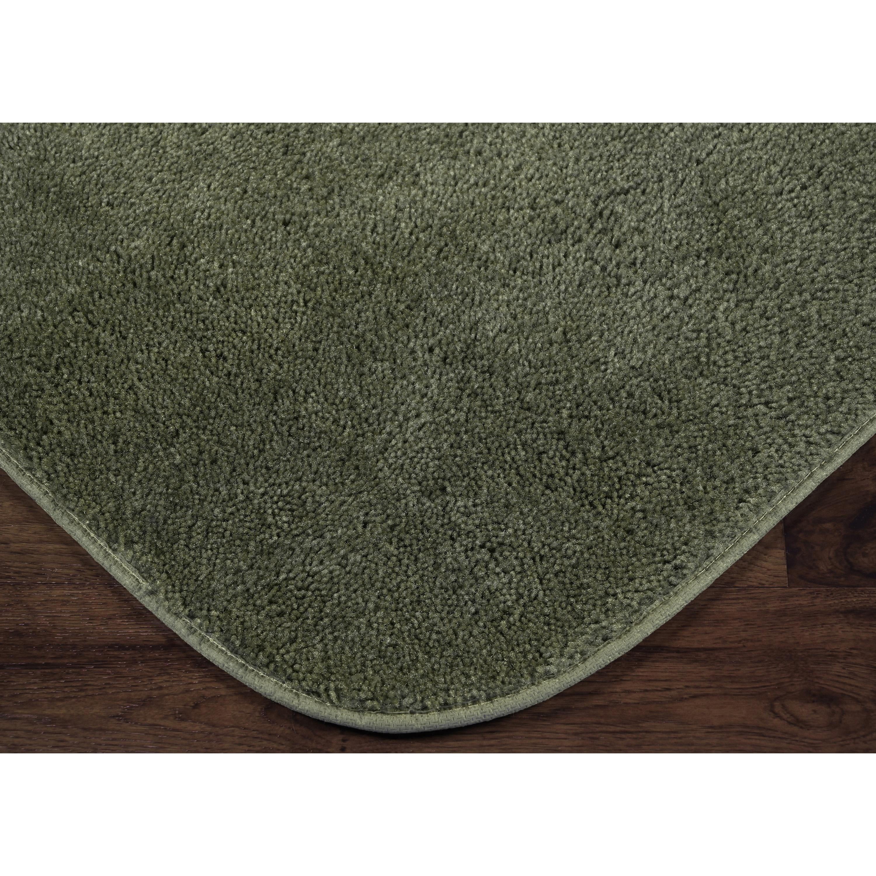 Garland Rug Traditional Washable Bath Rug Set, 5 Piece Set (2 Bath Rugs, Contour, Lid, & Runner) Deep Fern