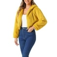 thumbnail image 4 of INSPIRE CHIC Women's Casual Faux Fur Coat Zip Up Hooded Cropped Fuzzy Fleece Jacket, 4 of 5
