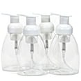 thumbnail image 1 of 4, Clear, 8.5 oz (250 ml), Oval, Plastic Foaming Soap Dispensers, with White Pumps, 1 of 4