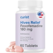Curist Hives Relief Fexofenadine Hydrochloride 180mg Antihistamine Tablets 24 Hour 60 Count