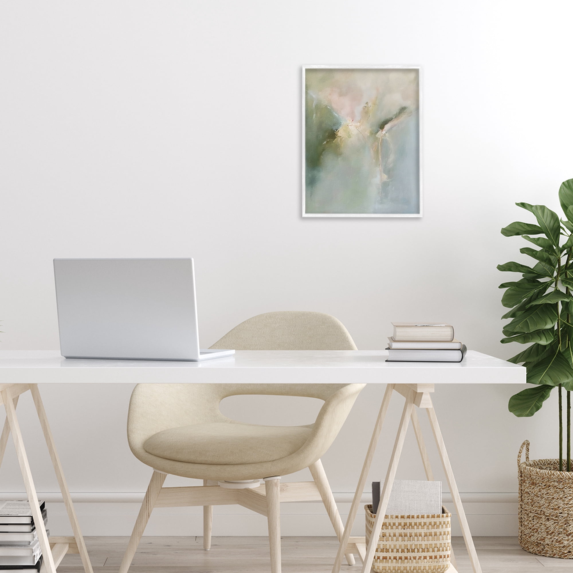 Stupell Industries Ethereal Brushwork Harmony White Framed Giclee Art, design by Riley B