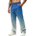 thumbnail image 2 of LTTVQM Men's Casual Outdoor Pants Outdoor Recreation Ombre Fade Adjustable Drawstring Waist Multi Pocket Outdoor Fishing Full Length Pants Blue L, 2 of 7