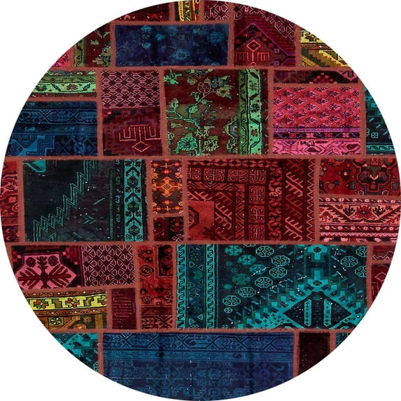 Ahgly Company Indoor Round Abstract Gray Oriental Area Rugs, 6' Round
