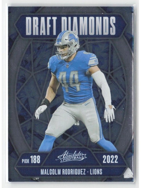 2025 Panini Absolute Draft Diamonds #DD-MRZ Malcolm Rodriguez Detroit Lions Football Card Detroit Lions NFL FOOTBALL Trading Card
