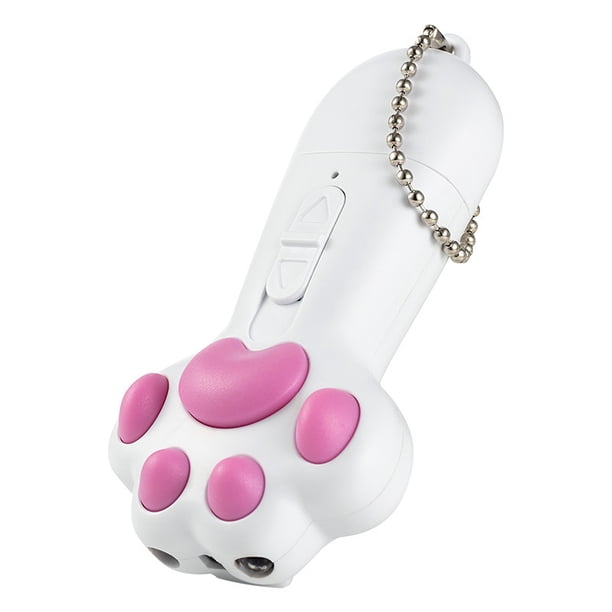 Juguete de luz roja para gatos y perros (blanco), juguete con garra 7 en 1 para gatos, juguete interactivo para gatos y perros, luz LED recargable por USB para gatos, práctica de rascado para mascotas