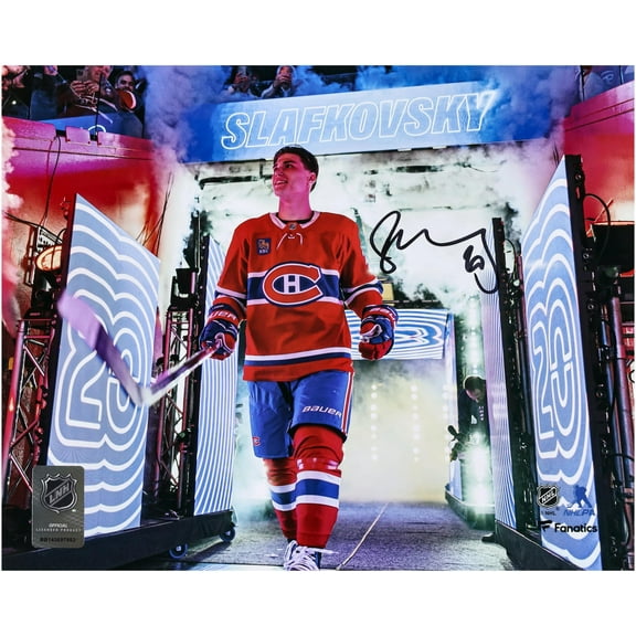 Juraj Slafkovsky Montreal Canadiens Autographed 8" x 10" NHL Debut Photograph - Fanatics Authentic Certified