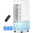 thumbnail image 1 of BALKO Aire acondicionado 3 en 1 sin ventanas con tanques dobles, temporizador inteligente, 3 bolsas de hielo, enfriador de aire evaporativo de 60 W, oscilación de 70°, enfriador de pantano de 3 veloci, 1 of 5