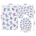 thumbnail image 3 of Purple Blue Butterfly Pattern Bathroom Rugs Sets 3 Piece,Toilet Cover Set,Absorbent Non Slip Bathroom Mats Sets with U-Shaped Contour Rug Toilet Rug Set, 3 of 5
