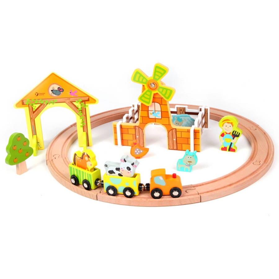 wooden farm train set