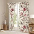 thumbnail image 3 of Homewish Rustic Flower Black Out Curtains,Wild Bird Curtains Pack of 2 (42x63 Each),Pink Beige Bedroom Curtains For Kids,Luxury Bedroom Decor, 3 of 6