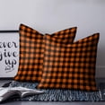 thumbnail image 2 of 20x20 Pillow Covers Set of 2, Black Orange Plaid Throw Pillow Covers Decorative Couch Cushion Case, Farmhouse Buffalo Check Gingham Microfiber Square Pillowcases for Bedroom Car Living Room, 2 of 7