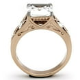 thumbnail image 2 of Two-Tone IP Rose Gold Stainless Steel Ring with AAA Grade CZ in Clear for Women Style TK1059, 2 of 3